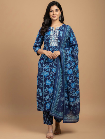 3670 - Kurti with Pant and Dupatta 3PC