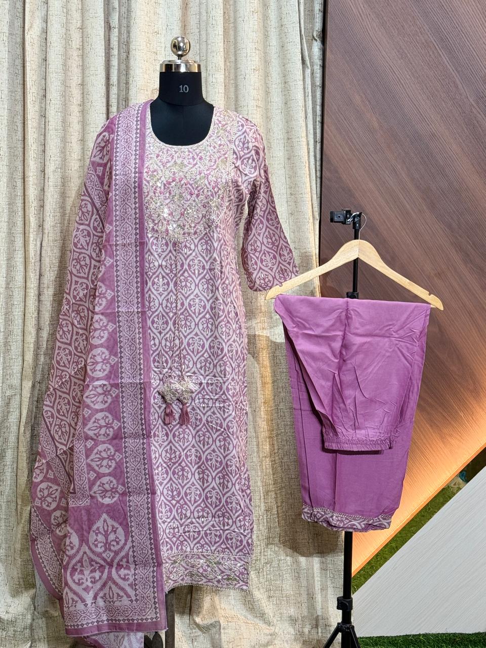 D1428 - Anarkali with Pant and Dupatta