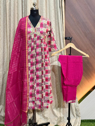 D1434 - Anarkali with Pant and Dupatta