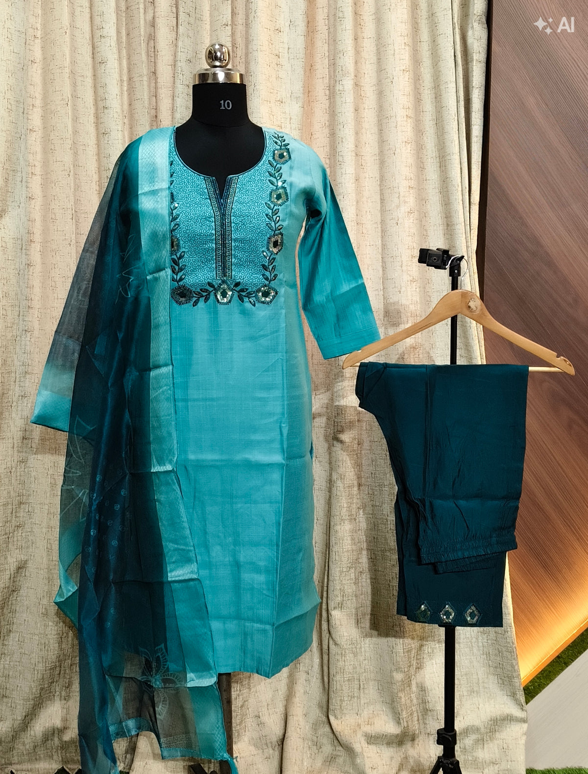 D1407 - Kurti with Pant and Dupatta
