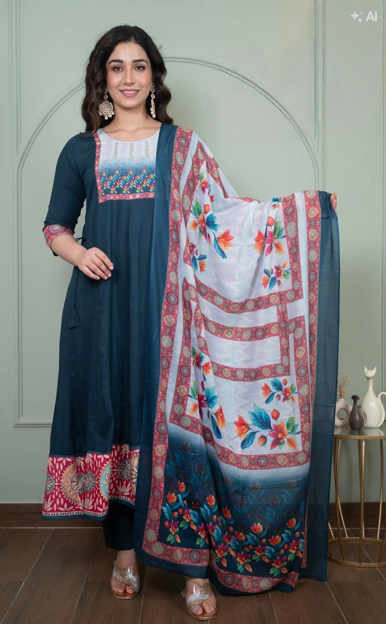 D1408 - Kurti with Pant and Dupatta