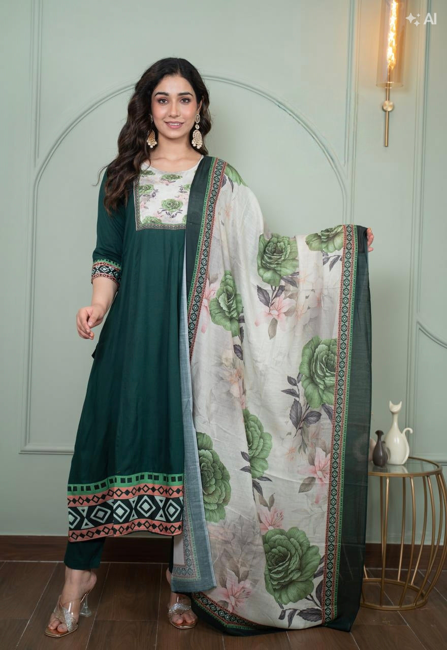 D1409 - Kurti with Pant and Dupatta