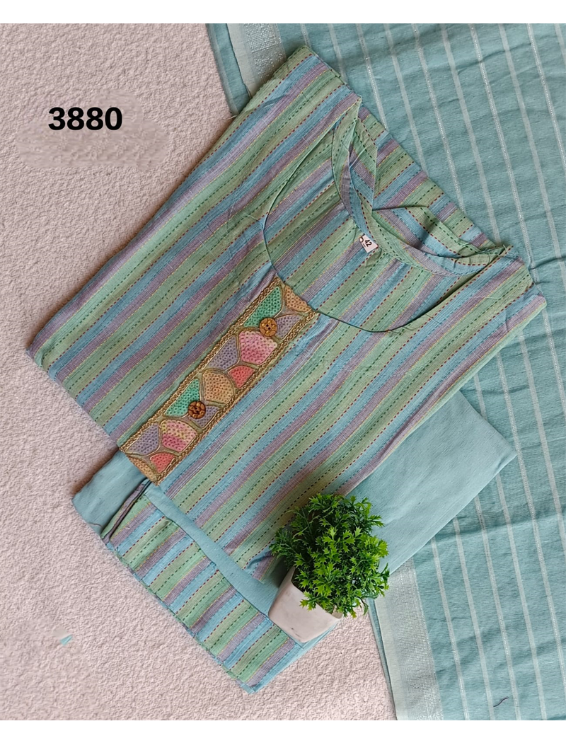 3880 - Cotton 3pc Kurta Set