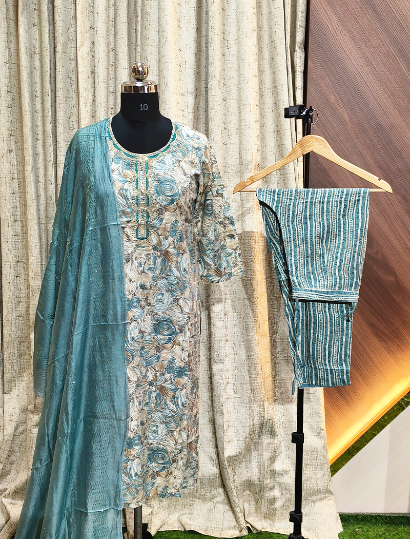 4599 - Kurti with Pant and Dupatta 3PC