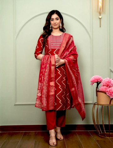 4625 - Kurti with Pant and Dupatta 3PC