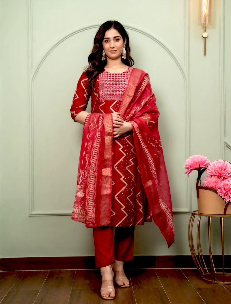 4625 - Kurti with Pant and Dupatta 3PC