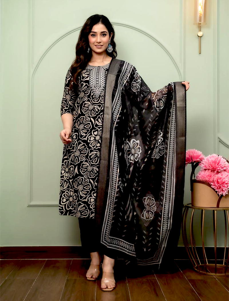 4628 - Kurti with Pant and Dupatta 3PC