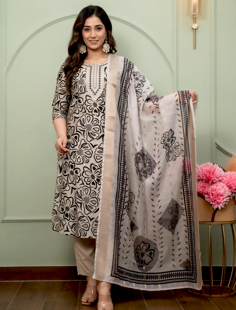 4633 - Kurti with Pant and Dupatta 3PC