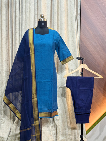 9732 - Kurti with pant and Duppatta ( Mangalagiri )