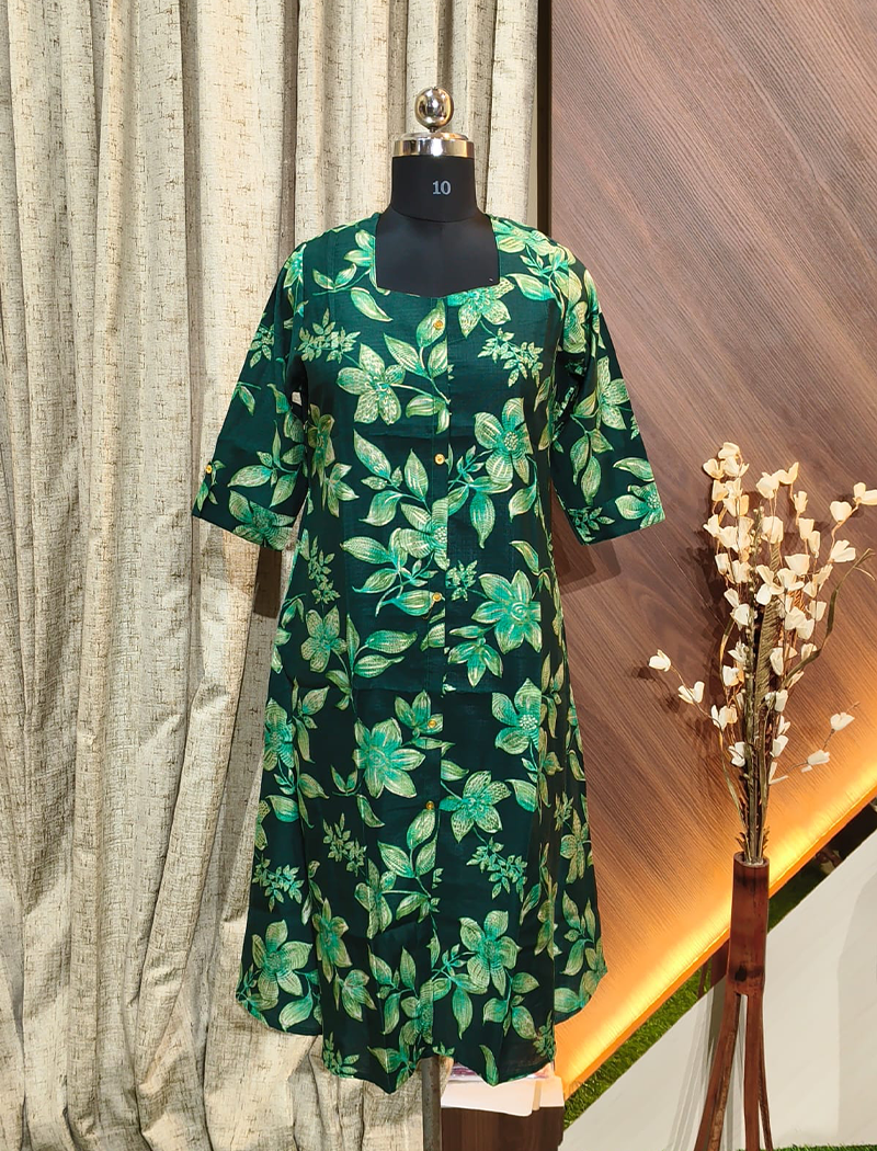 4838-  vatican silk A line  kurtis