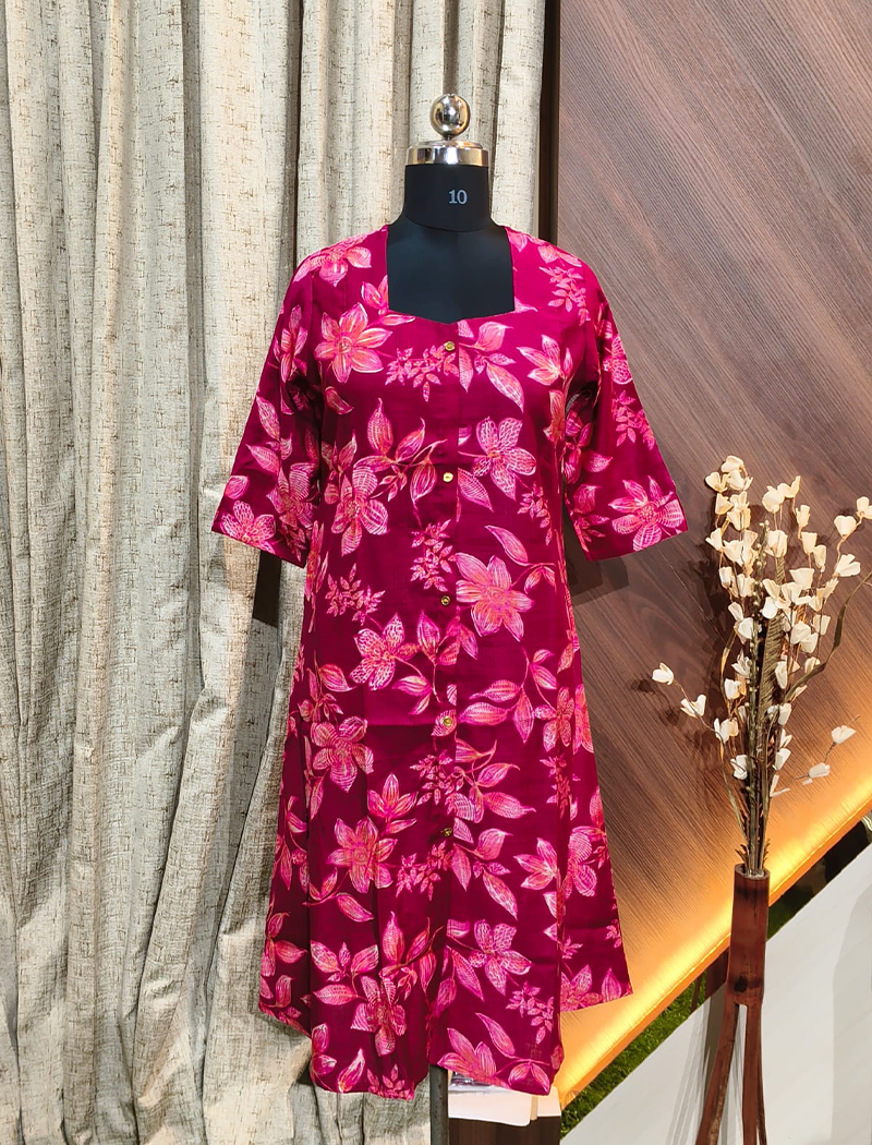 4839 -  vatican silk A line  kurtis