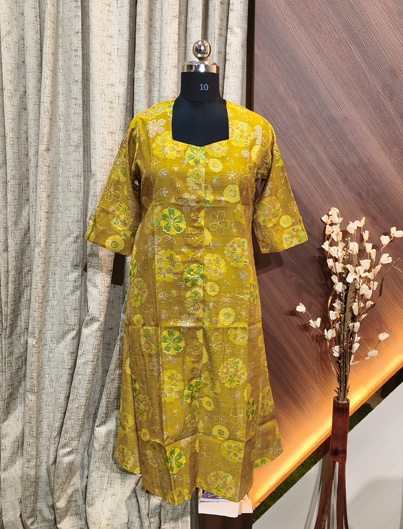 4840 -  vatican silk A line  kurtis