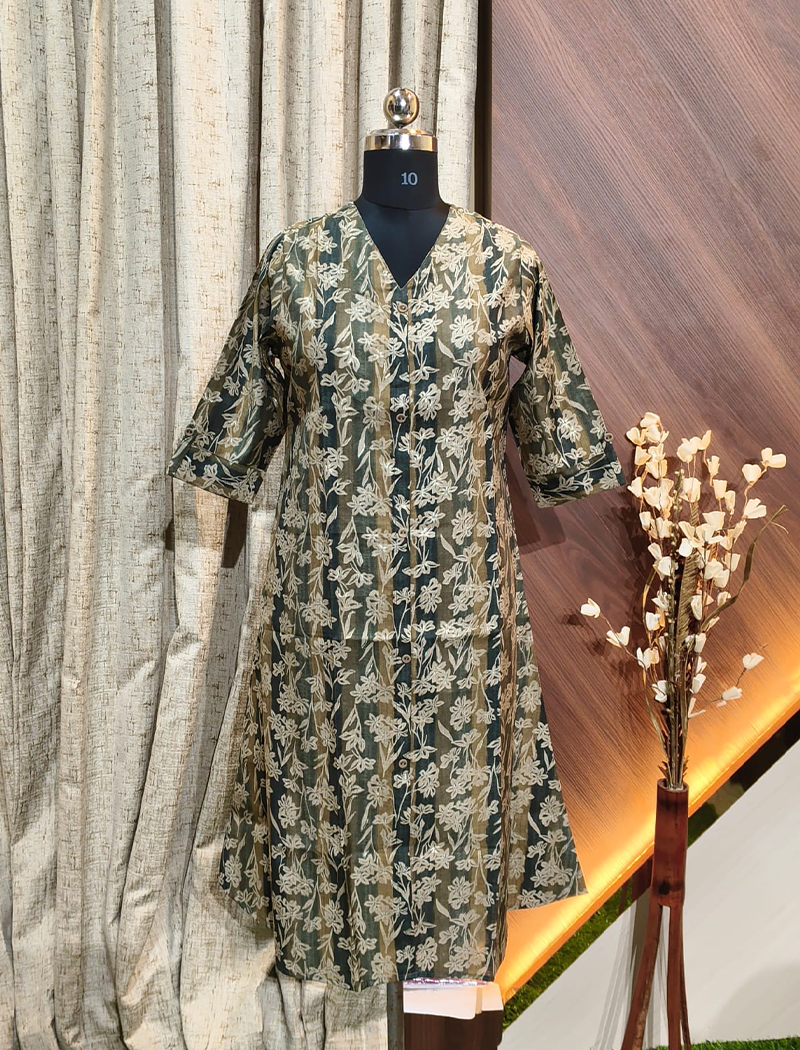 4842 -  vatican silk A line  kurtis