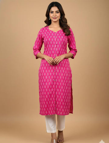 4849- Ikkat A line  Kurtis