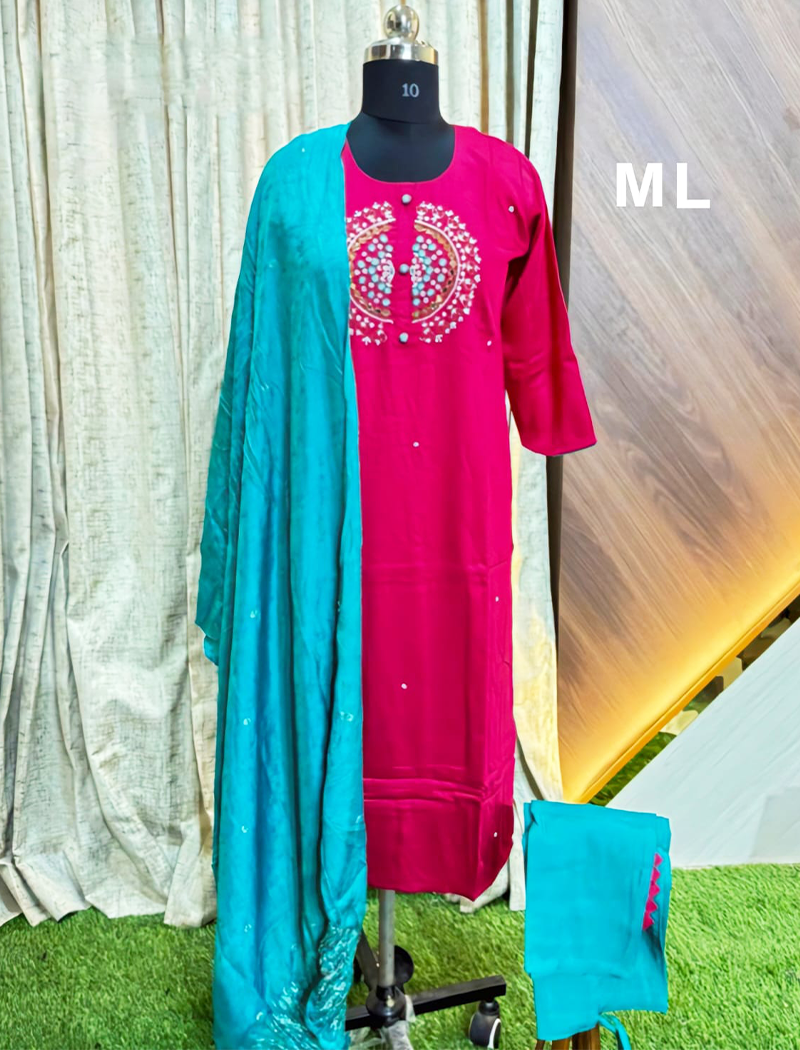 4901 - Kurti with Pant and Dupatta 3PC