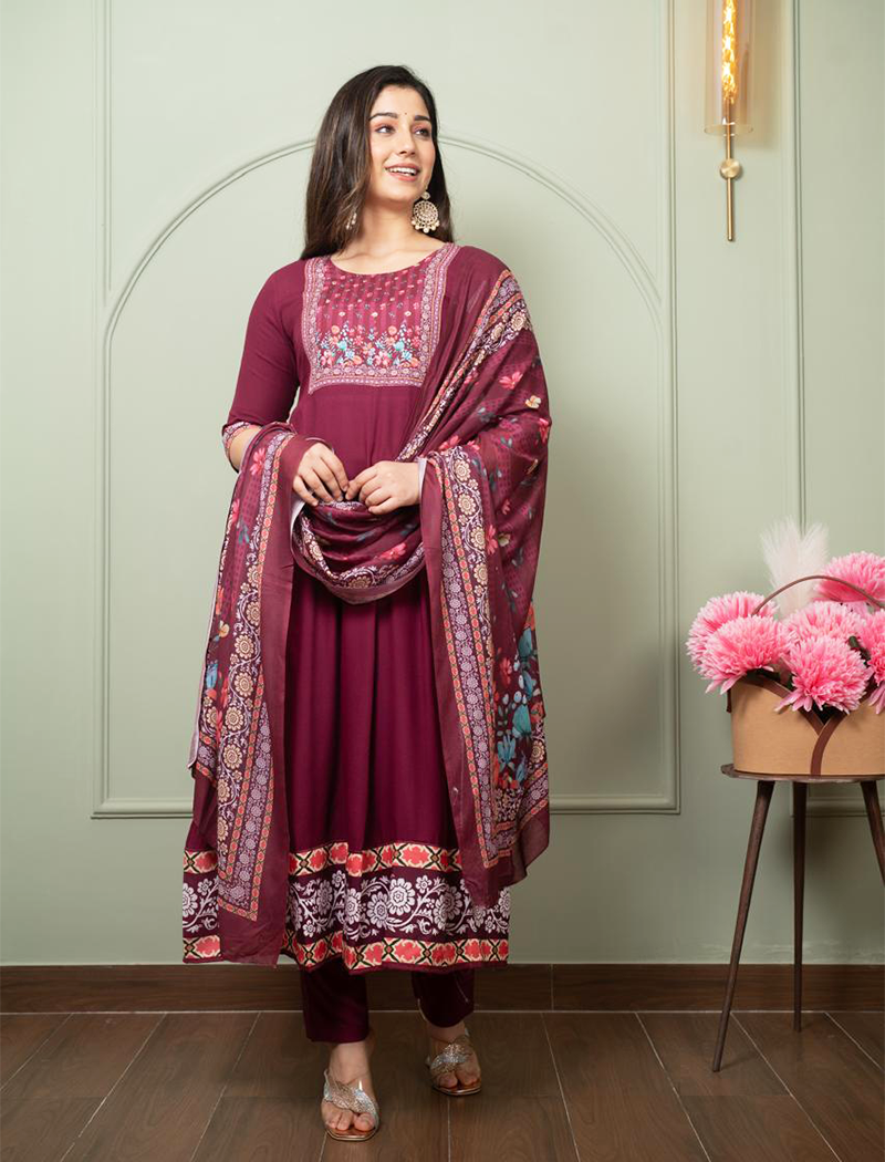 5361 - Anarkali Kurti with Pant and Dupatta 3PC set