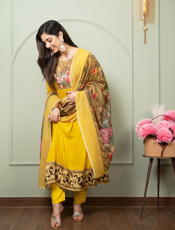 5362 - Anarkali Kurti with Pant and Dupatta 3PC set