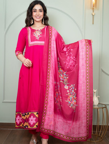 5367 - Anarkali Kurti with Pant and Dupatta 3PC set