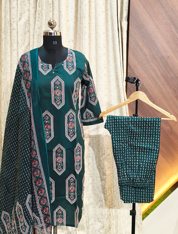 5443 - Cotton Kurti with Pant and Dupatta