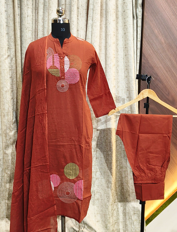 5914 - Straight cut Kurti with Pant and Duppatta 3PCS Set
