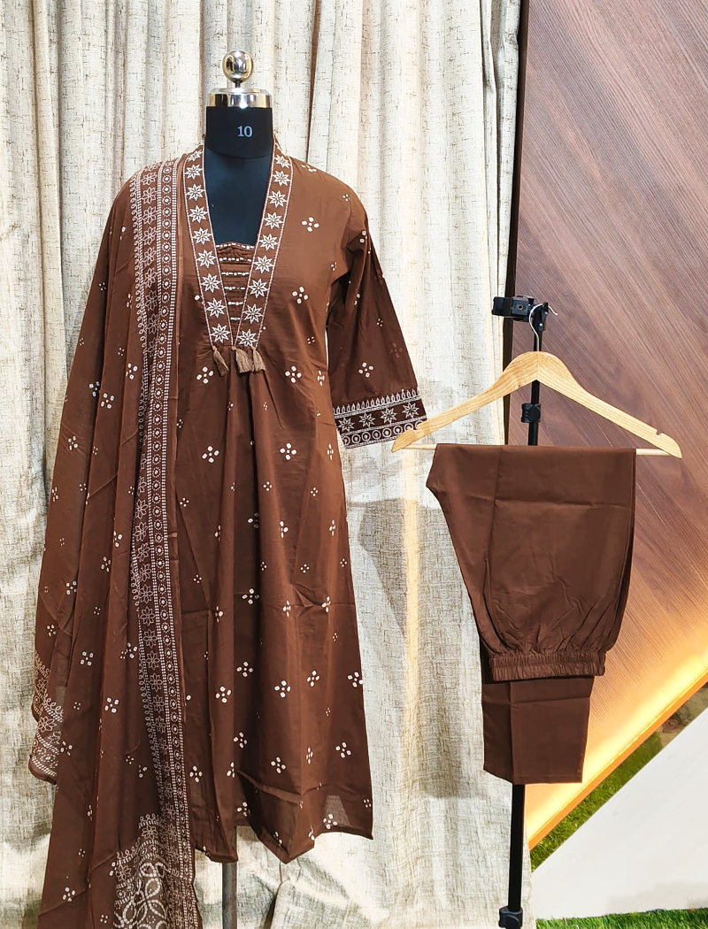 5915 - Umbrella Kurti  with Pant and Duppata 3PCS Set