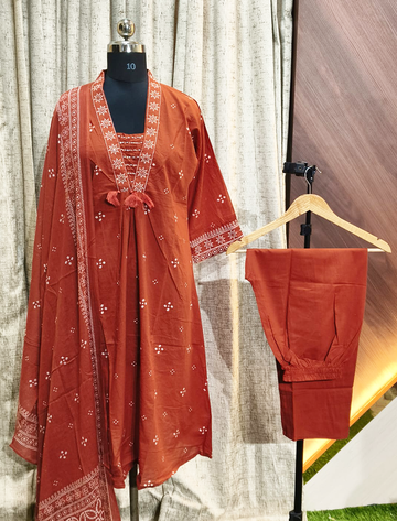 5916 - Umbrella Kurti  with Pant and Duppata 3PCS Set