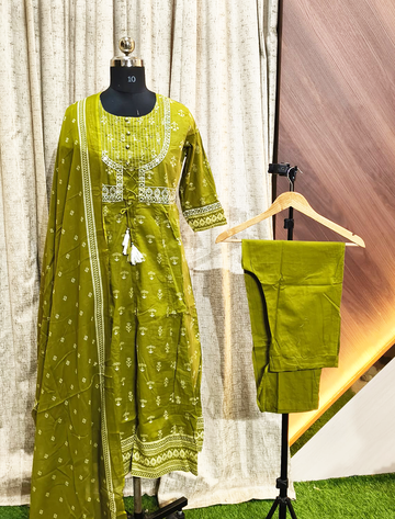 5917 - Umbrella Kurti  with Pant and Duppata 3PCS Set