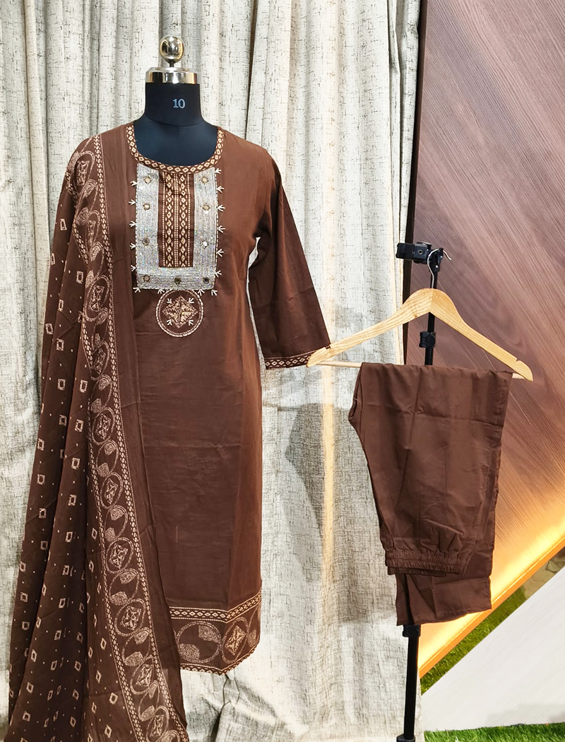 5920 - Straight cut Kurti with Pant and Duppatta 3PCS Set
