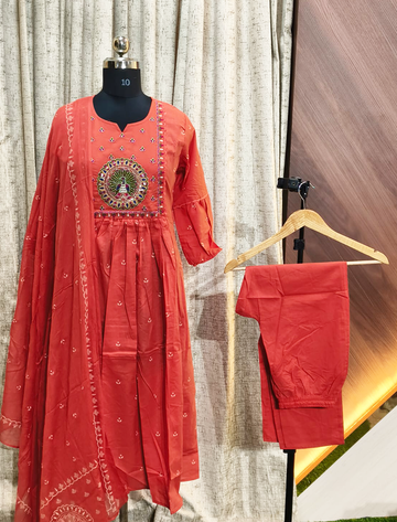 5923 - Umbrella Kurti  with Pant and Duppata 3PCS Set