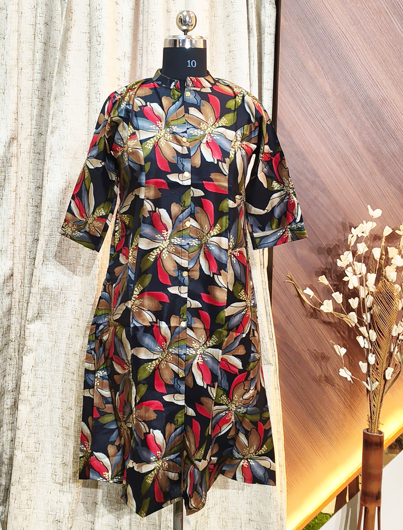 5960 -  Vertican silk A line  kurtis
