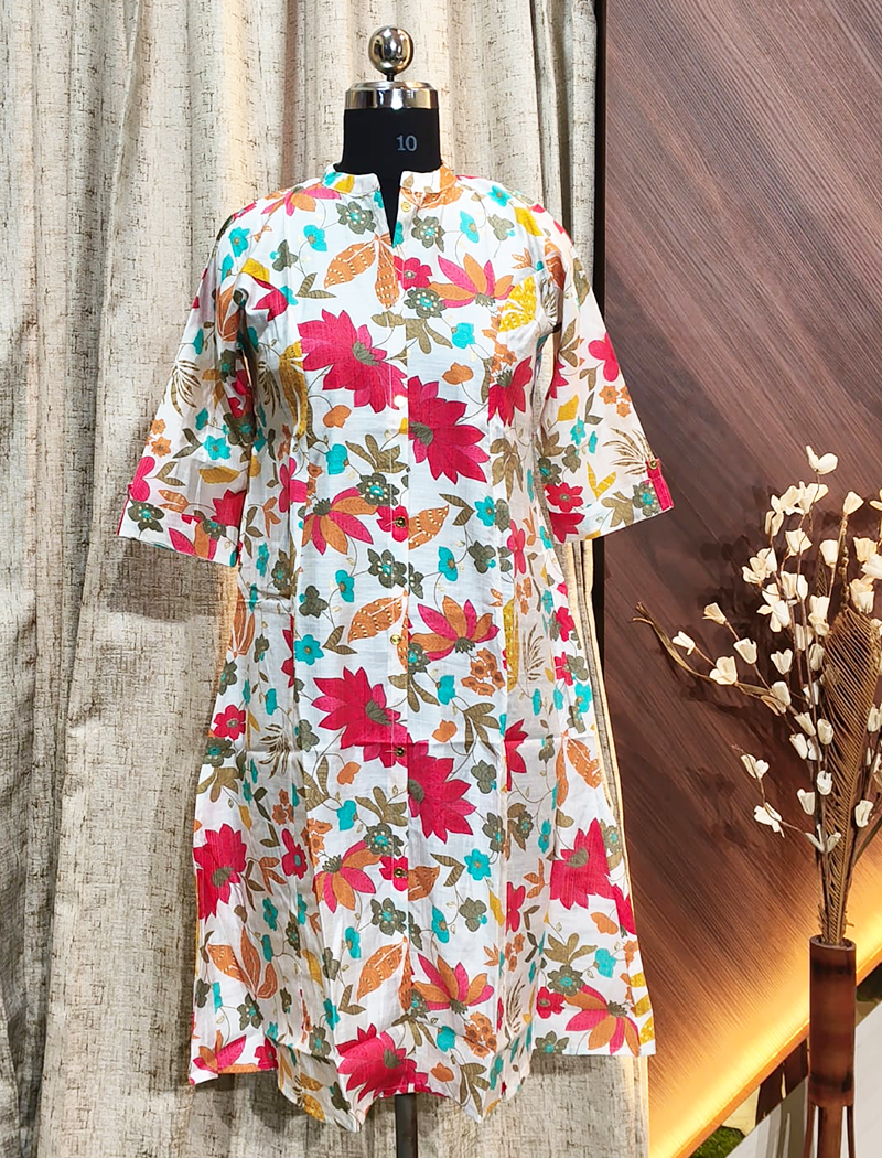 5962 -  Vertican silk A line  kurtis