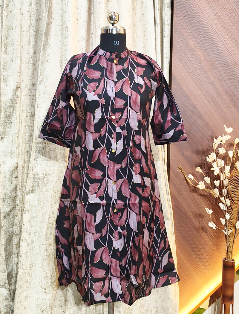 5963 -  Vertican silk A line  kurtis