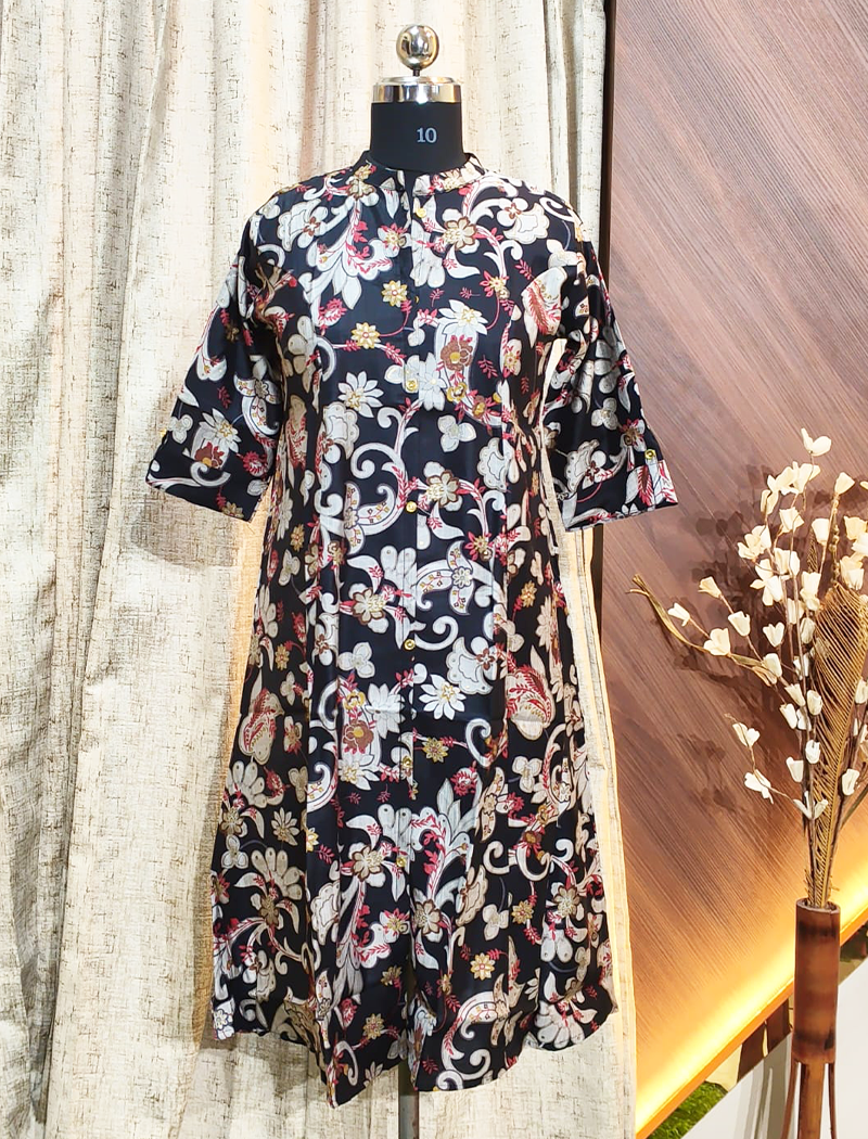 5965 -  Vertican silk A line  kurtis