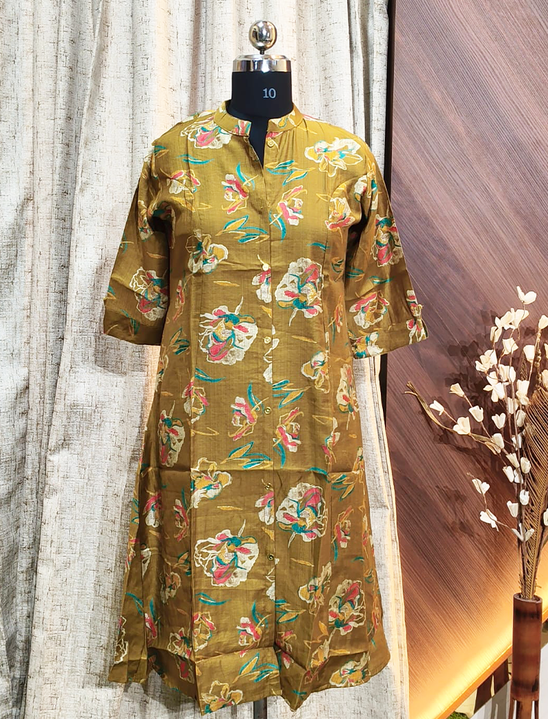 5967 -  Vertican silk A line  kurtis