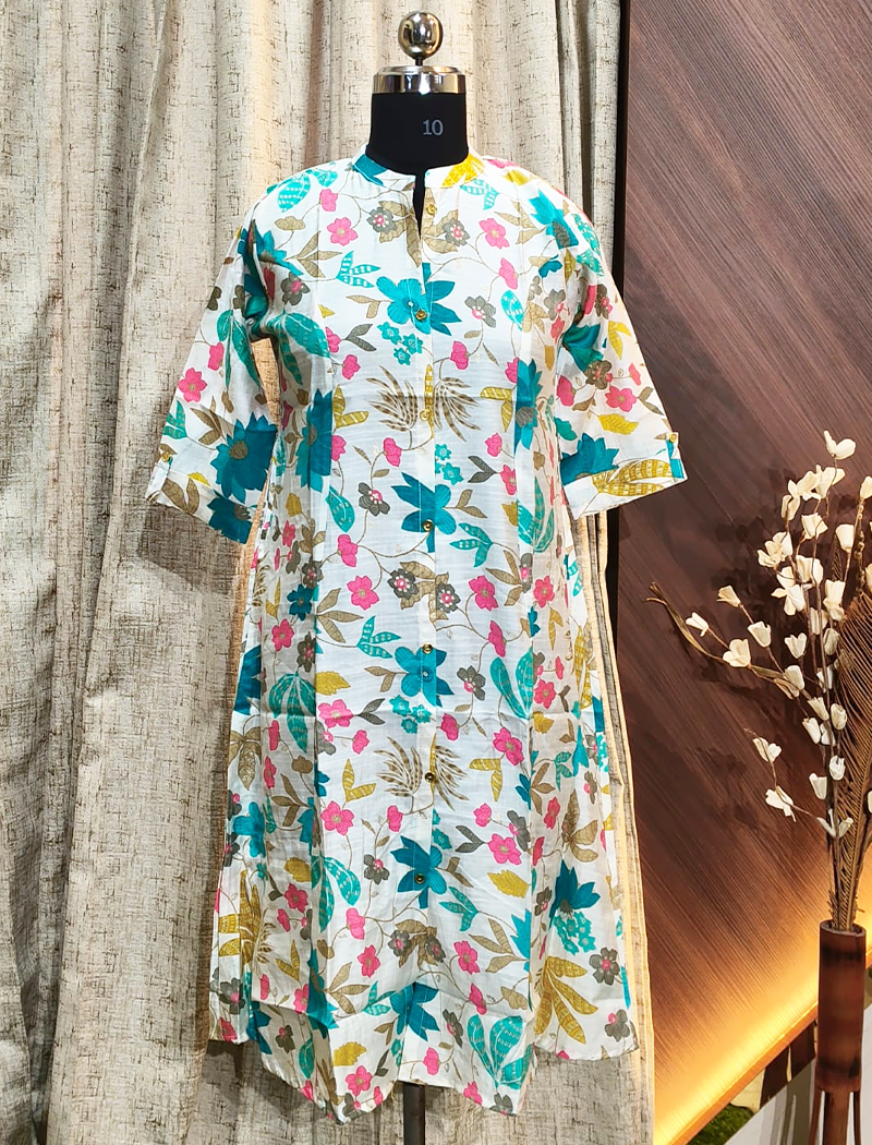 5970 -  Vertican silk A line  kurtis