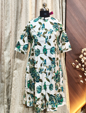 5972 -  Vertican silk A line  kurtis