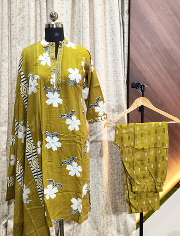 6002 - Kurti with Pant and Dupatta 3PC