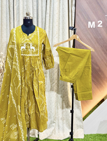 6011 - Umbrella kurti with pant and dupatta 3pc Sets