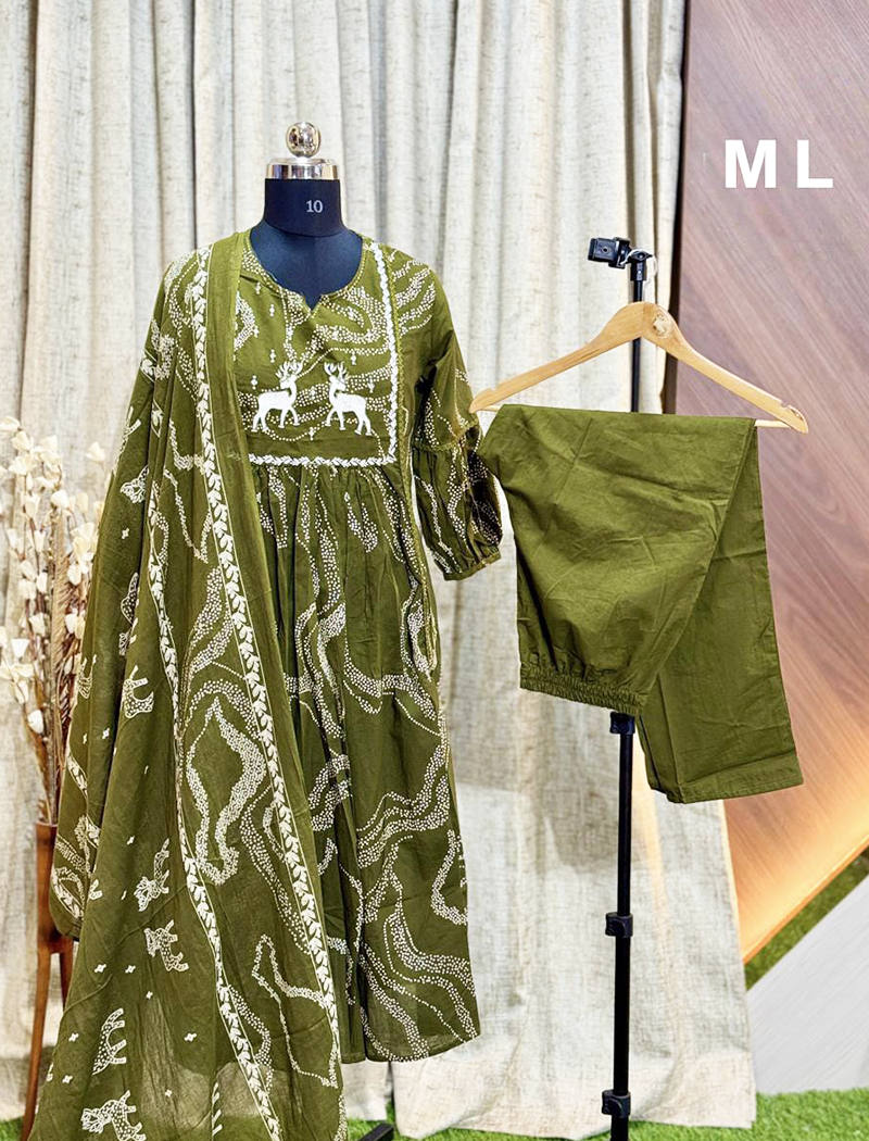 6012 - Umbrella kurti with pant and dupatta 3pc Sets