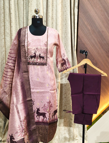 6022 - Kurti with Pant and Dupatta 3PC