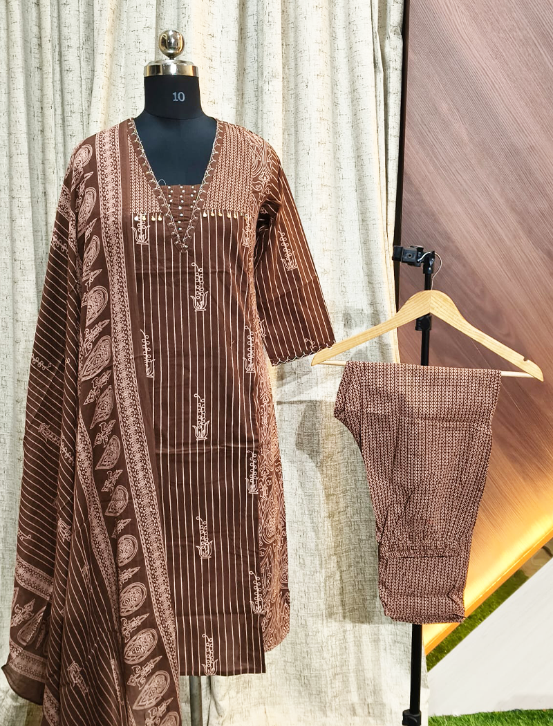 6048 - Umbrella Kurti  with Pant and Duppata 3PCS Set
