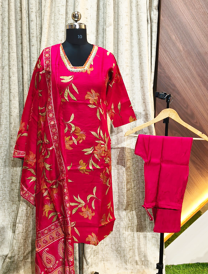 6131 - Kurti with Pant and Dupatta 3PC