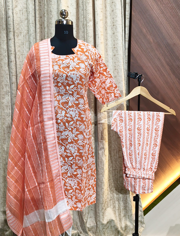 6346 - Cotton 3pc Kurta Set