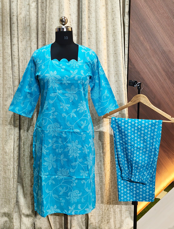 6372 - Cotton Kurti with Pant