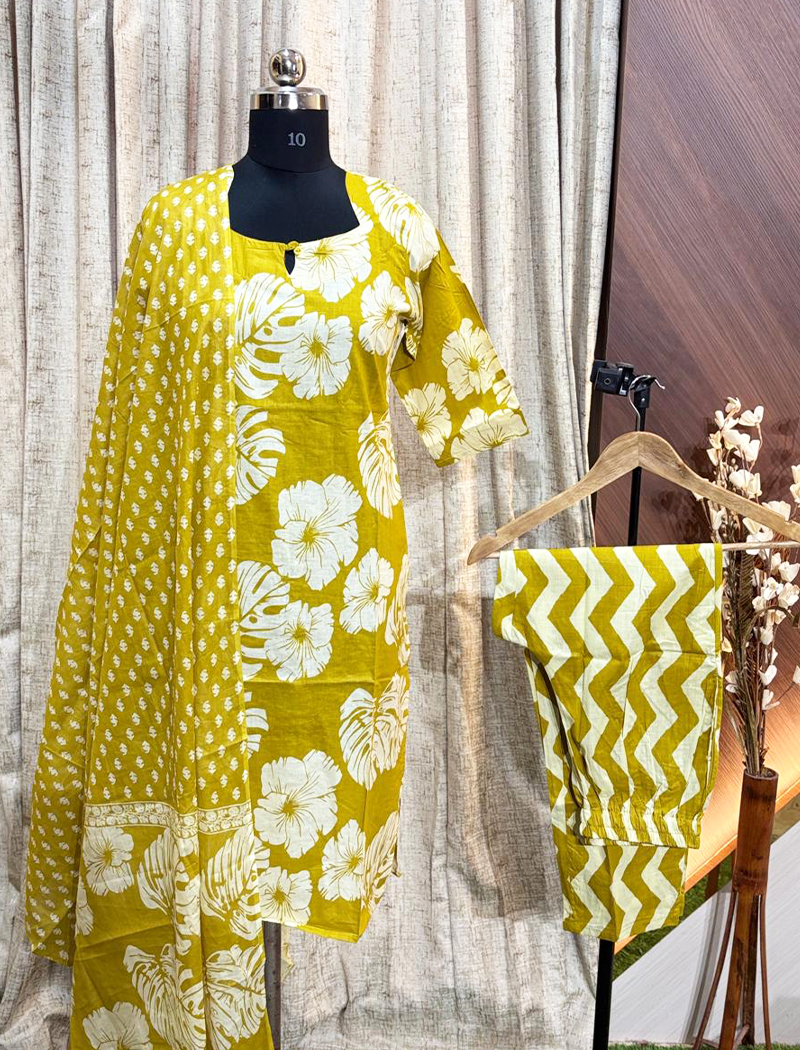 6700 - Cotton Kurti 3PCS Set