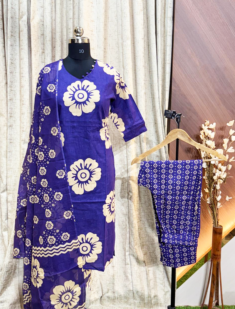 6705 - Cotton Kurti 3PCS Set