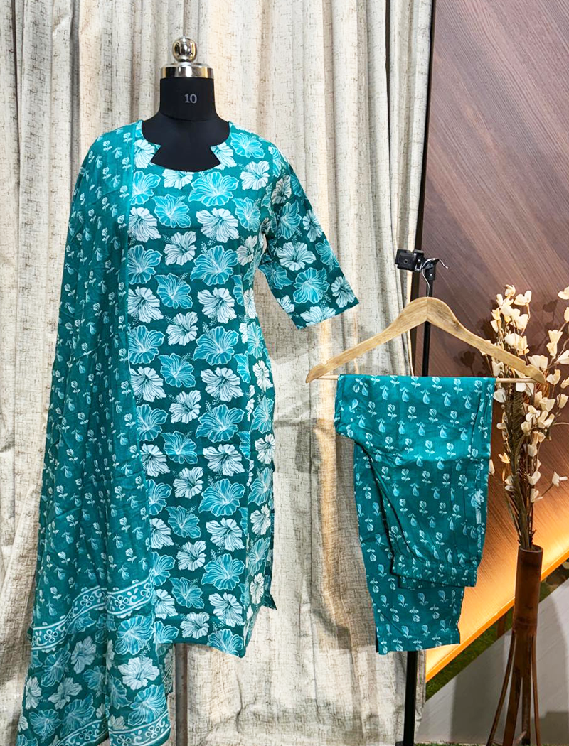 6709 - Cotton Kurti 3PCS Set