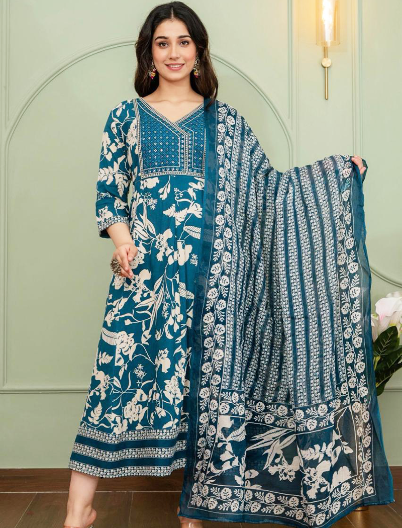 7046 -  Anarkali kurtis with duppatta