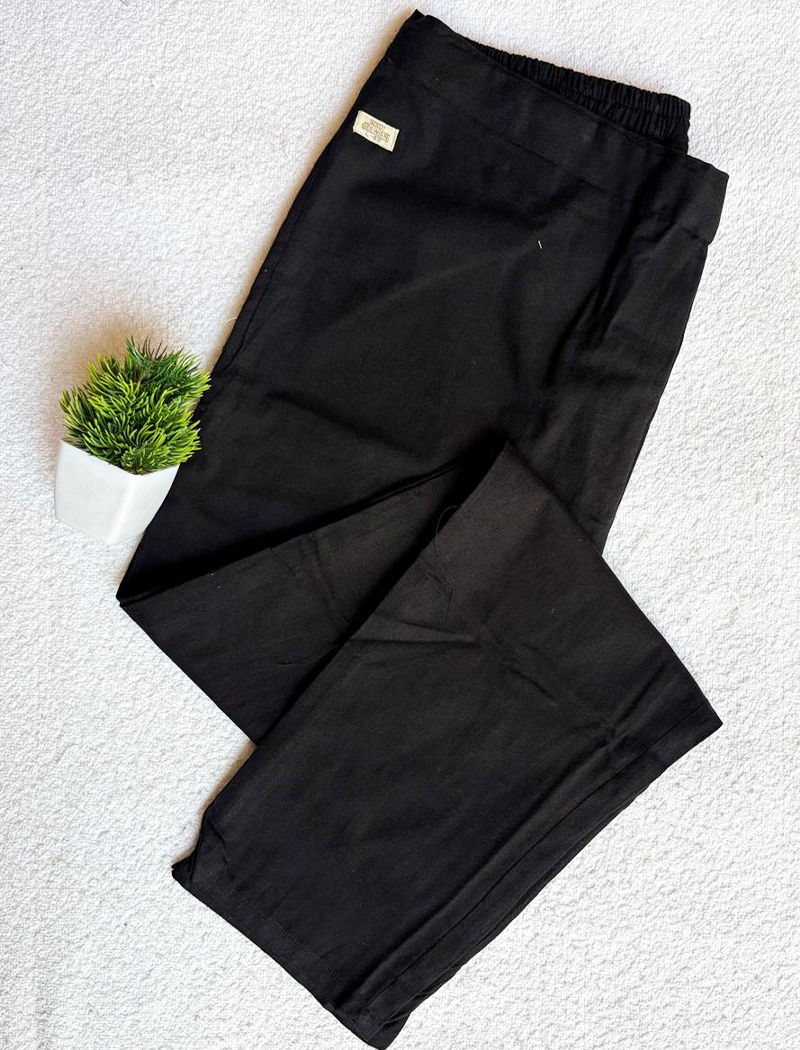 7195  - Cotton Pants  ( Black )
