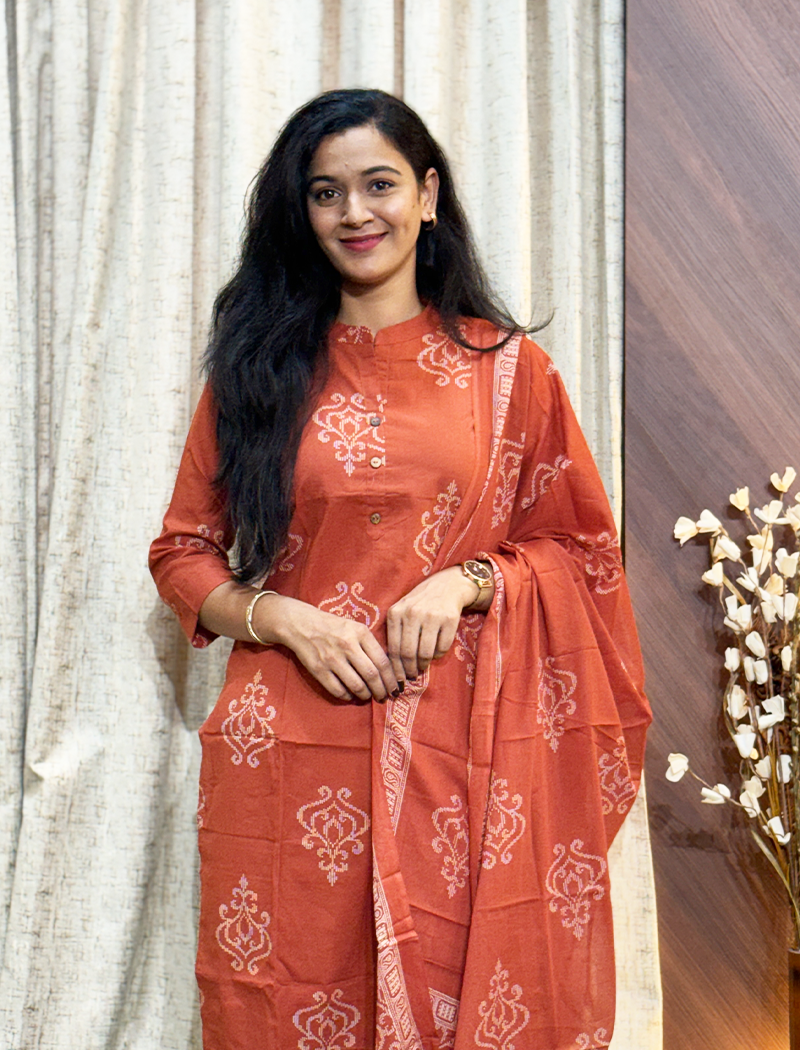 7439 - Cotton Kurti 3PCS Set